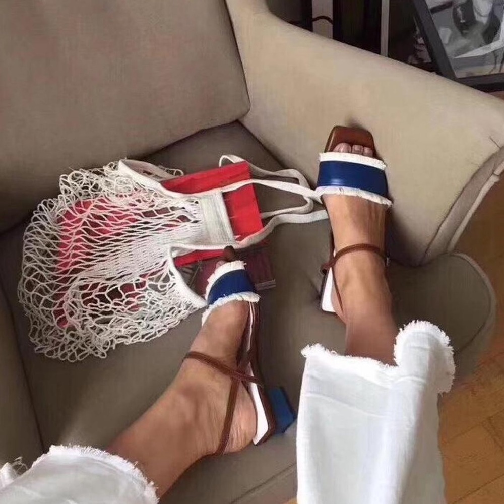 Yuul Yie Navy and Brown Sandals